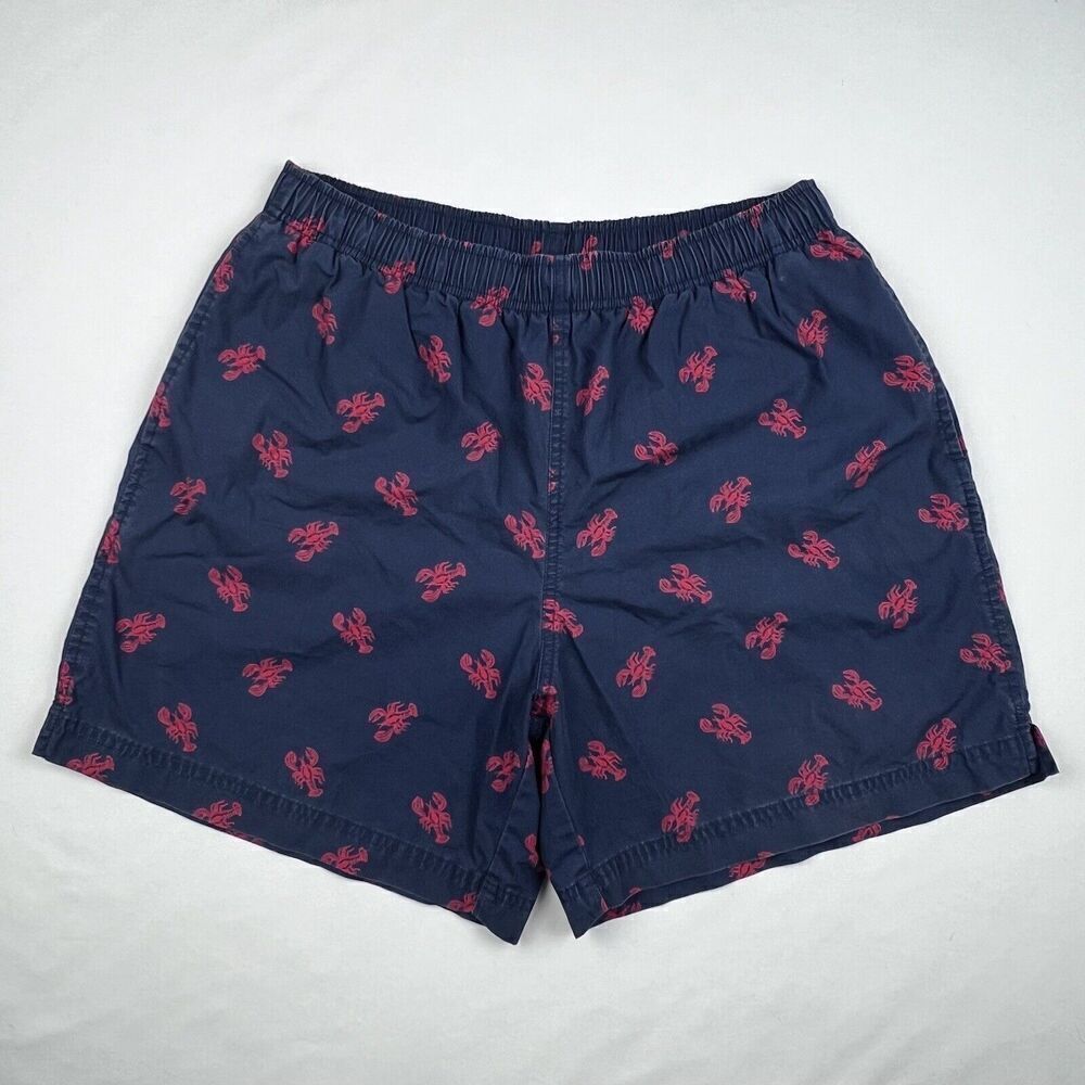 Polo Sport Ralph Lauren Large Blue Red Lobster Print Pockets Swim Trunks